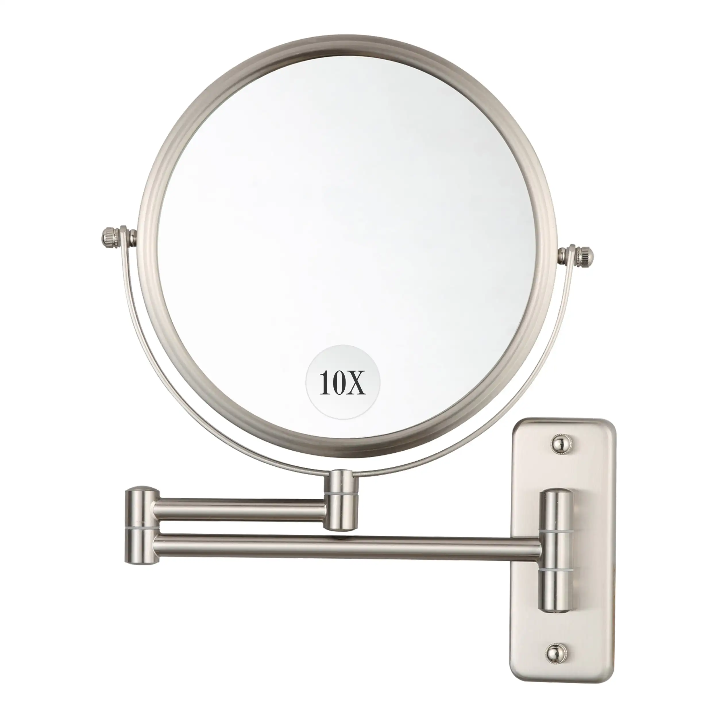 Wall Mounted Makeup Mirror with 10X Magnification, 8 Inch Dounble Sided Vanity Magnifying Makeup Mirror for Bathroom, Nickel Fin
Wall Mounted Makeup Mirror with 10X Magnification, 8 Inch Dounble Sided Vanity Magnifying Makeup Mirror for Bathroom, Nickel Fin