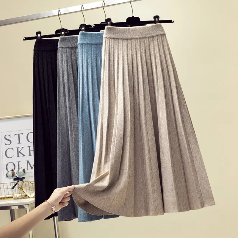 long skirt, women's pleated skirt, medium-knit Korean style high-waisted blue skirt in fashion for autumn and winter
long skirt, women's pleated skirt, medium-knit Korean style high-waisted blue skirt in fashion for autumn and winter