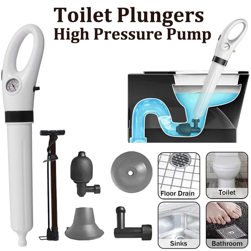 High Pressure Toilet Plunger Clog Remover Sewer Drain Dredge Air Drain Blaster Plunger for Bathroom Pipe Sink Toilet Kitchen
High Pressure Toilet Plunger Clog Remover Sewer Drain Dredge Air Drain Blaster Plunger for Bathroom Pipe Sink Toilet Kitchen
