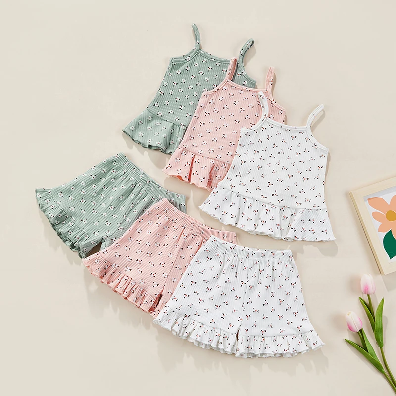 Mildsown Kids Girls Summer Clothes Floral Print Spaghetti Strap Sleeveless Tops and Ruffles Hem Casual Shorts Set 6M-3Y
Mildsown Kids Girls Summer Clothes Floral Print Spaghetti Strap Sleeveless Tops and Ruffles Hem Casual Shorts Set 6M-3Y