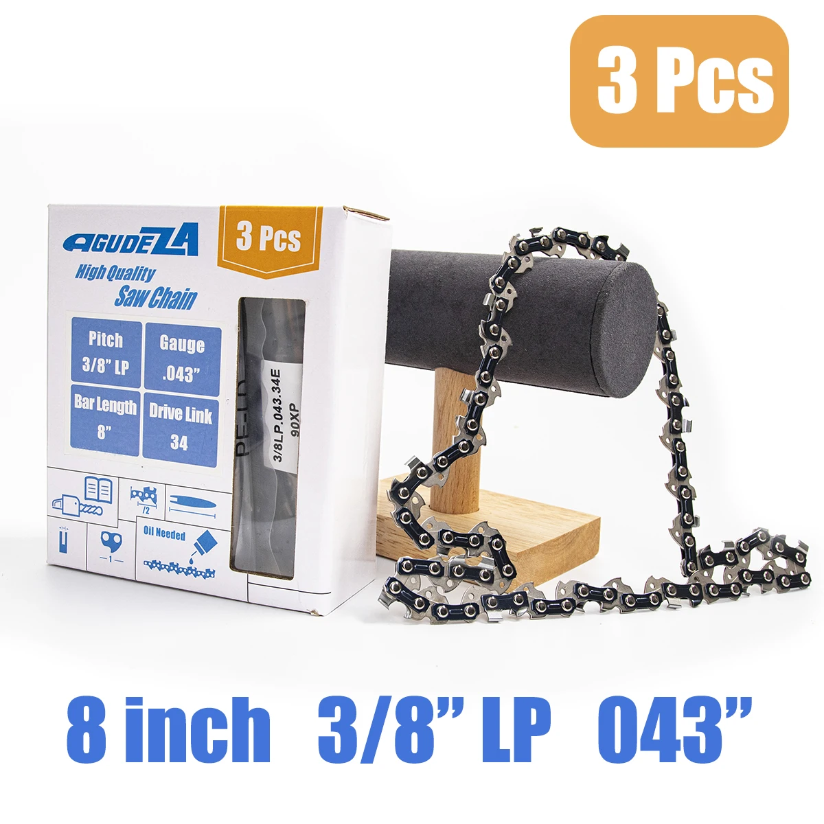 Цепи для цепных пил AGUDEZA 3/8" LP 050 Gauge 56 DL, 8/12/14/16/18 дюймов, 3 шт.
Цепи для цепных пил AGUDEZA 3/8" LP 050 Gauge 56 DL, 8/12/14/16/18 дюймов, 3 шт.