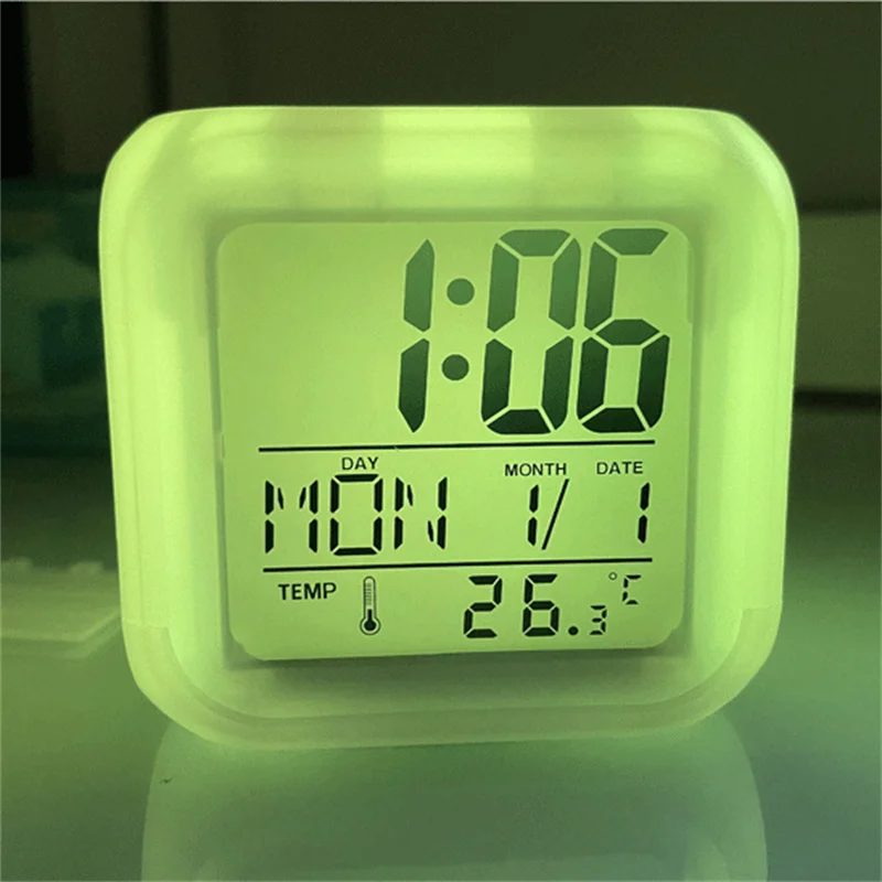 7 Colour LED Change Digital Glowing Alarm Clock Night Light for Bedroom Child High Quality Home Decor
7 Colour LED Change Digital Glowing Alarm Clock Night Light for Bedroom Child High Quality Home Decor