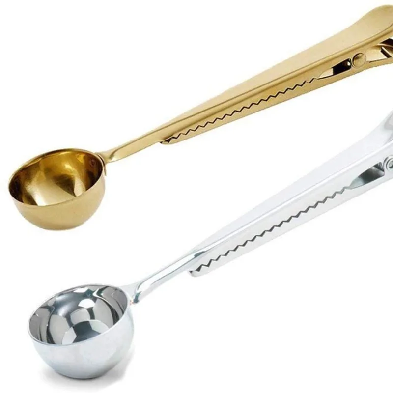 Two-in-one Stainless Steel Coffee Spoon Sealing Clip Kitchen Gold Accessories Recipient Cafe Expresso Cucharilla Decoration 
Two-in-one Stainless Steel Coffee Spoon Sealing Clip Kitchen Gold Accessories Recipient Cafe Expresso Cucharilla Decoration