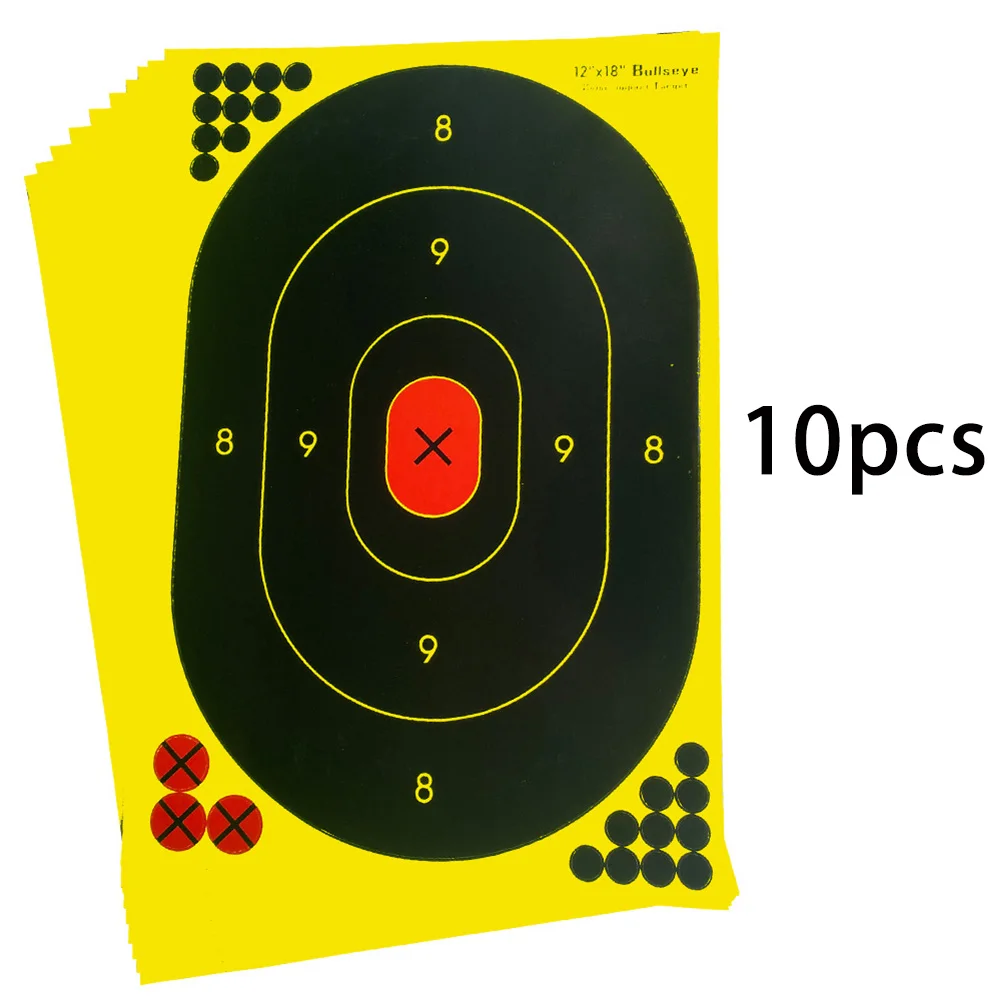 10pcs/Bag Target Stickers Large 18x12in Reactive Splatter Rifles Pistols Shootings Targets Paper Extra Rigid With 8 Aiming Point
10pcs/Bag Target Stickers Large 18x12in Reactive Splatter Rifles Pistols Shootings Targets Paper Extra Rigid With 8 Aiming Point