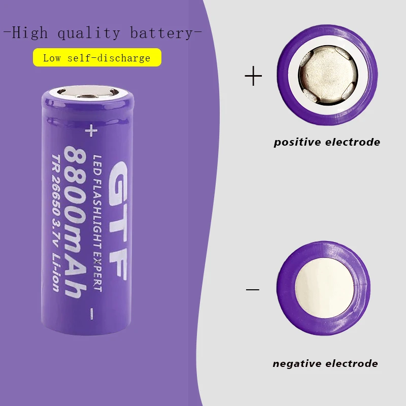 New Original 26650battery 3.7V 8800mAh Lithium-ion Rechargeable Battery, Suitable for Flashlight DIY and Other Fields,
New Original 26650battery 3.7V 8800mAh Lithium-ion Rechargeable Battery, Suitable for Flashlight DIY and Other Fields,