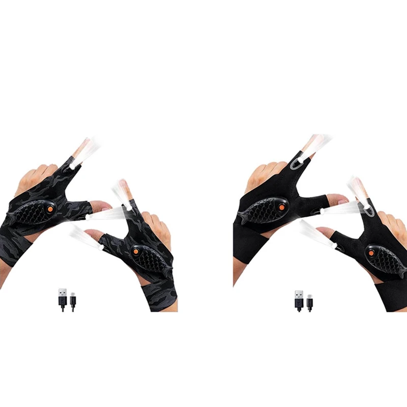 Перчатки со светодиодной вспышкой, перезаряжаемые перчатки с подсветкой, для активного отдыха, кемпинга, рыбалки, 1 пара 
Перчатки со светодиодной вспышкой, перезаряжаемые перчатки с подсветкой, для активного отдыха, кемпинга, рыбалки, 1 пара