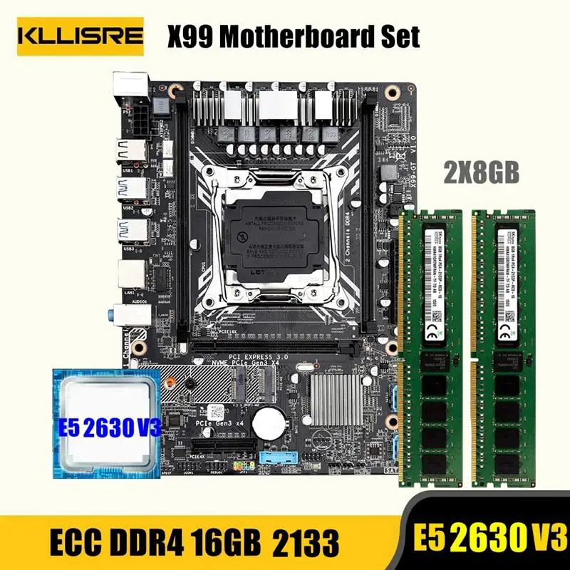 Комплект материнской платы Kllisre X99 с Xeon E5 2630 V3 LGA 2011-3 ЦП DDR4 16 Гб (2*8 ГБ) 2133 МГц память ECC
Комплект материнской платы Kllisre X99 с Xeon E5 2630 V3 LGA 2011-3 ЦП DDR4 16 Гб (2*8 ГБ) 2133 МГц память ECC