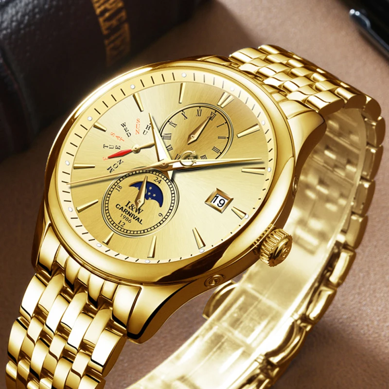 Classic Design CARNIVAL Fashion Men Watch Top brand Sapphire Automatic Watch Men Calendar Waterproof Luminous Mechanical Watches
Classic Design CARNIVAL Fashion Men Watch Top brand Sapphire Automatic Watch Men Calendar Waterproof Luminous Mechanical Watches