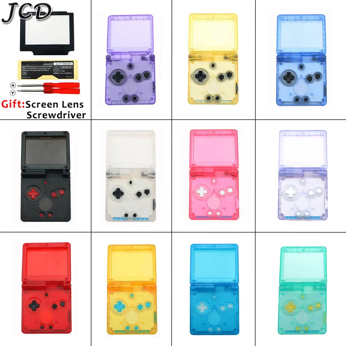 JCD Transparent Clear white purple black Red For GameBoy Advance SP Shell For GBA SP console Housing Case Cover Screen Lens
JCD Transparent Clear white purple black Red For GameBoy Advance SP Shell For GBA SP console Housing Case Cover Screen Lens