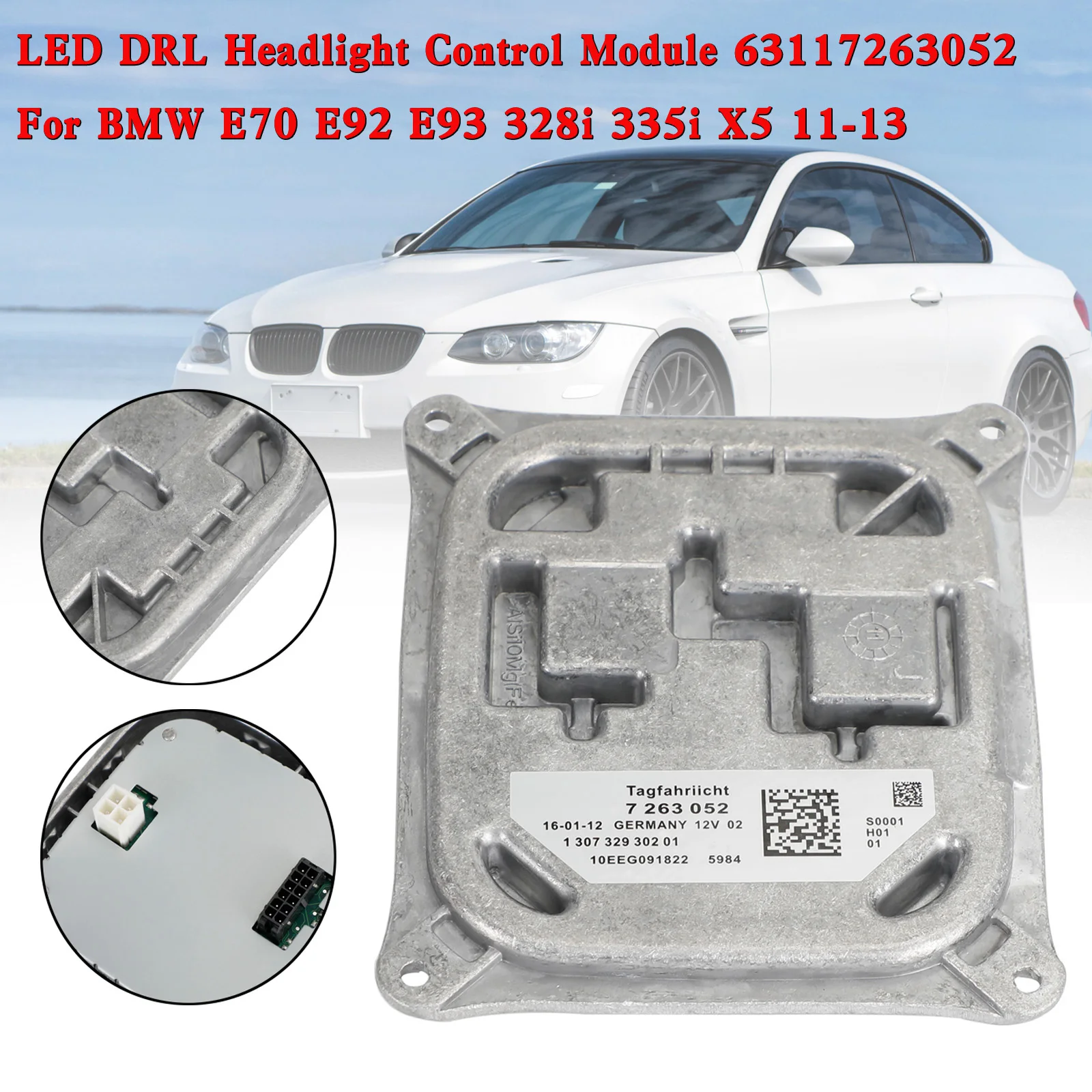 

Areyourshop LED DRL Headlight Control Module 63117263052 for BMW E70 E92 E93 328i X5 11-13 Car Accessories Parts