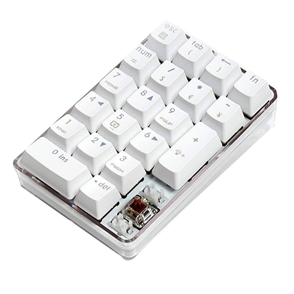 Mechanical Numeric Keypad Brown Switch Wired Gaming Keypad Crystal Case White Backlit 21 Keys Mini Numpad Keypad
Mechanical Numeric Keypad Brown Switch Wired Gaming Keypad Crystal Case White Backlit 21 Keys Mini Numpad Keypad