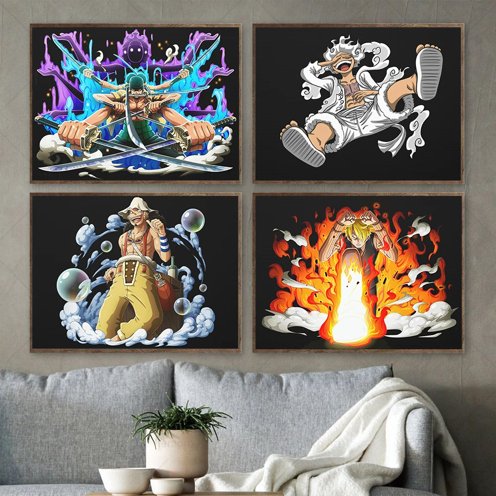 Cartoon Anime One Piece Posters Luffy Ussop Canvas Painting Cartoon Zoro Sanji Mural Wall Art Children Room Bedroom Home Decor 
Cartoon Anime One Piece Posters Luffy Ussop Canvas Painting Cartoon Zoro Sanji Mural Wall Art Children Room Bedroom Home Decor