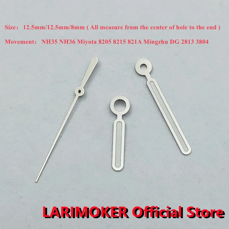 

LARIMOKER Silver Watch Hands Green Luminous Hands fit NH35 NH36 NH38 Miyota 8205 8215 821A Mingzhu DG 2813 3804 Movement