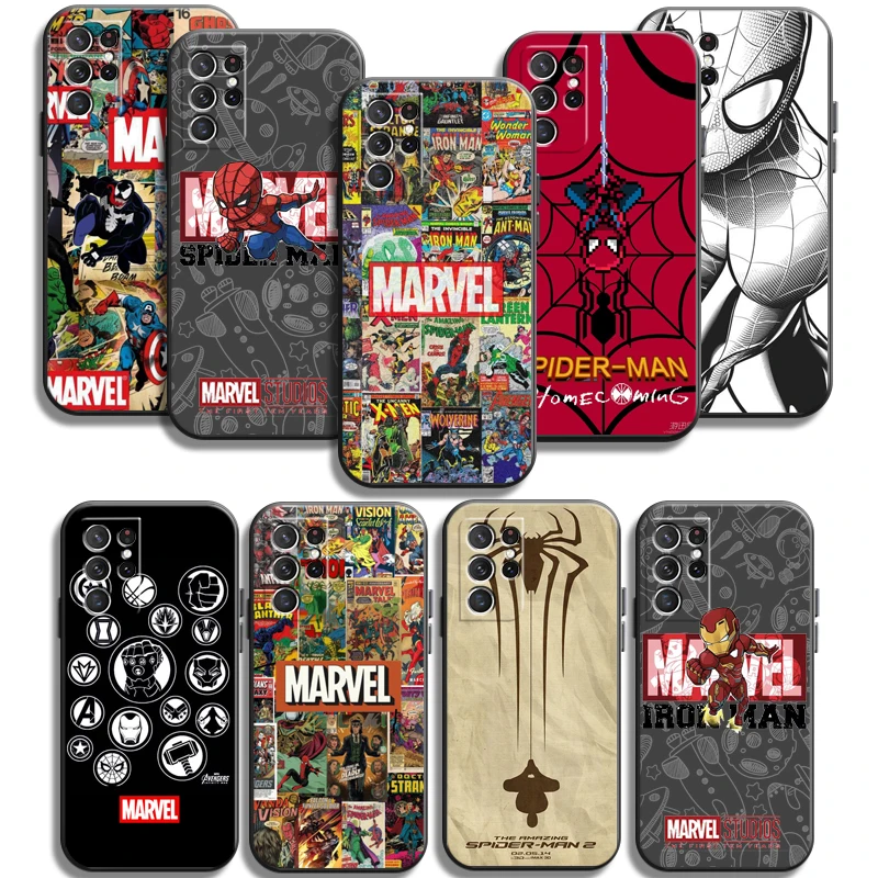 

Marvel Iron Man Spiderman Phone Cases For Samsung Galaxy A31 A32 A51 A71 A52 A72 4G 5G A11 A21S A20 A22 4G Cases Carcasa