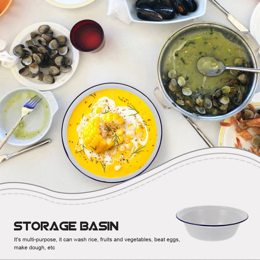 Enamel Bowl Basin Bowls Enamelware Vintage Soup Mixing Serving Bow Tray Salad Printing Tableware Round Storage Cereal Ceramic
Enamel Bowl Basin Bowls Enamelware Vintage Soup Mixing Serving Bow Tray Salad Printing Tableware Round Storage Cereal Ceramic