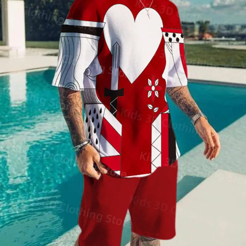 Спортивный костюм мужской оверсайз из 2 предметов, футболка и шорты, комплект с принтом покера, Повседневная модная одежда, лето
Спортивный костюм мужской оверсайз из 2 предметов, футболка и шорты, комплект с принтом покера, Повседневная модная одежда, лето