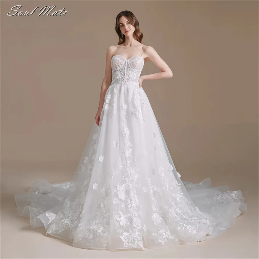 Elegant A Line Wedding Dress 2022 For Women Sweetheart Bridal Dress Backless Lace Applique White Bridal Gown vestidos de novia
Elegant A Line Wedding Dress 2022 For Women Sweetheart Bridal Dress Backless Lace Applique White Bridal Gown vestidos de novia