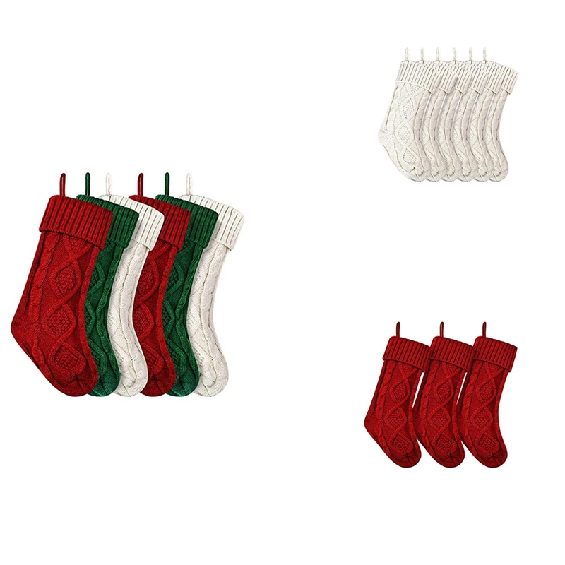 Рождественские чулки, 6 упаковок, 18 дюймовые вязаные чулки, подарки и украшения для семейного праздника, рождевечерние НКИ 
Рождественские чулки, 6 упаковок, 18 дюймовые вязаные чулки, подарки и украшения для семейного праздника, рождевечерние НКИ