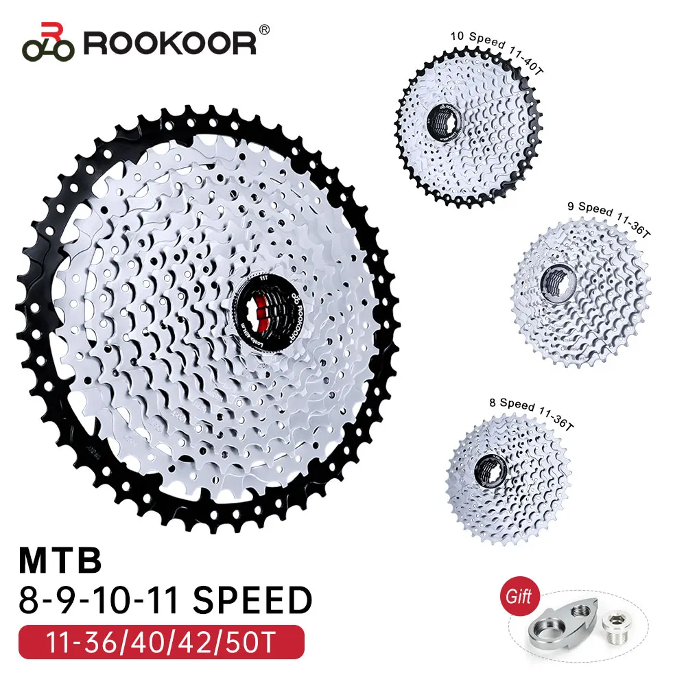 

Кассета велосипедная свободного колеса ROOKOOR MTB 8 9 10 11 скоростей 11-36T 11-40T 11-42T 11-50T, запчасти для горного велосипеда, Звездочка для SHIMANO SRAM