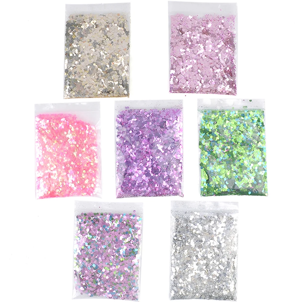 

1 Pcs 3D Holographic Glitter Nail Flakes Slices Sparkly Hexagon Nail Sequins Paillette Mixed Colors Spangle Art Accessories Tips