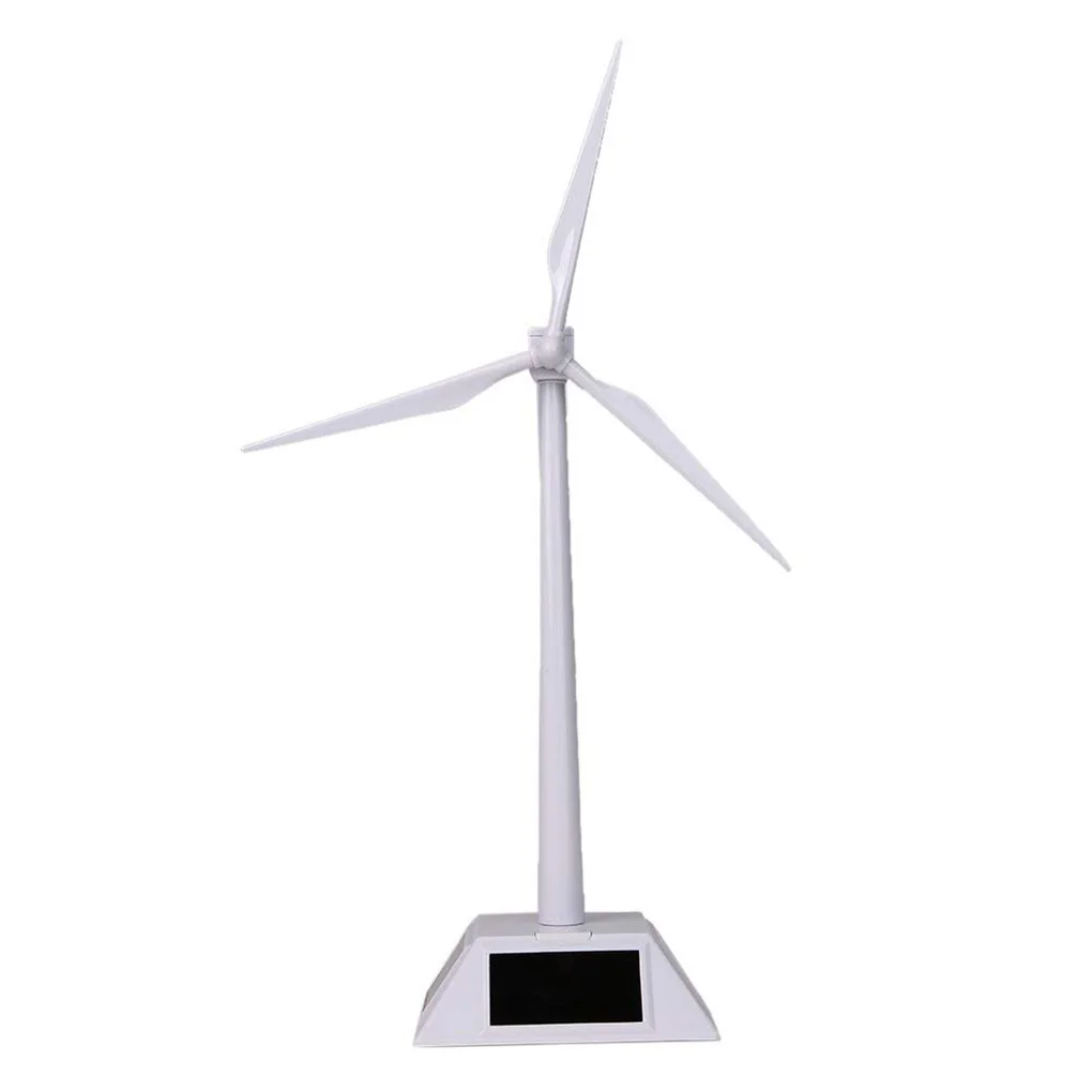 

Desktop Wind Turbine Model Solar Powered Windmills ABS Plastics White Home Office Decoration
