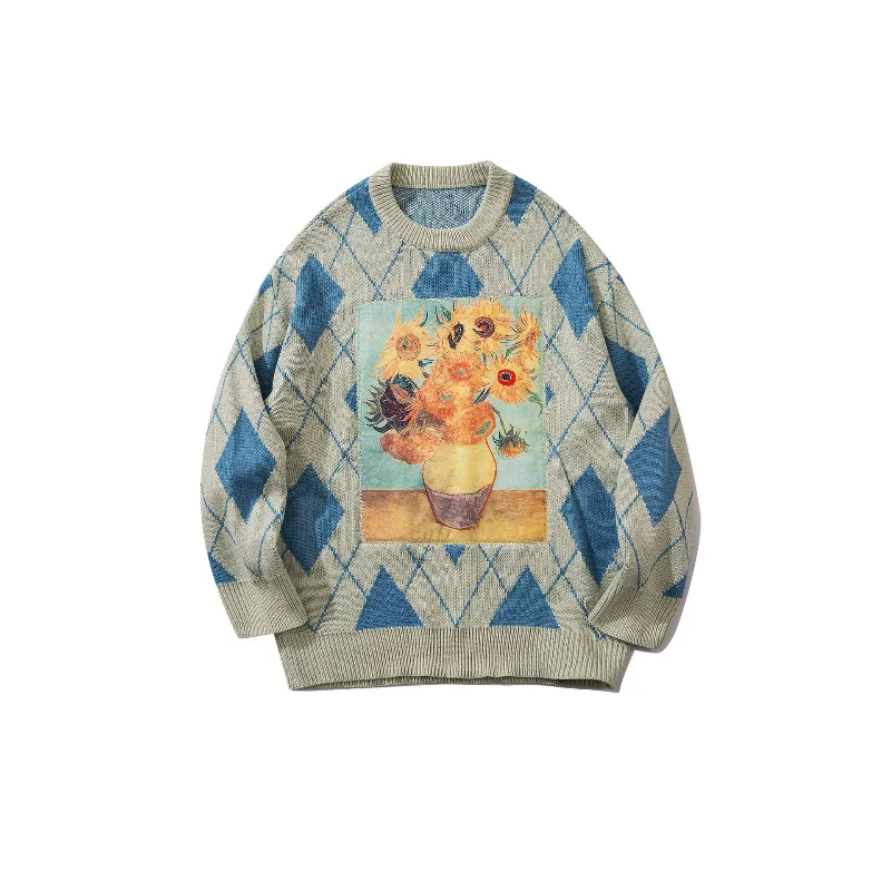 Oversize Men Knitted Sweater Van Gogh Oil Painting Embroidery Vintage Round Neck Blue Women Kpop Pullovers Sueter Masculino
Oversize Men Knitted Sweater Van Gogh Oil Painting Embroidery Vintage Round Neck Blue Women Kpop Pullovers Sueter Masculino