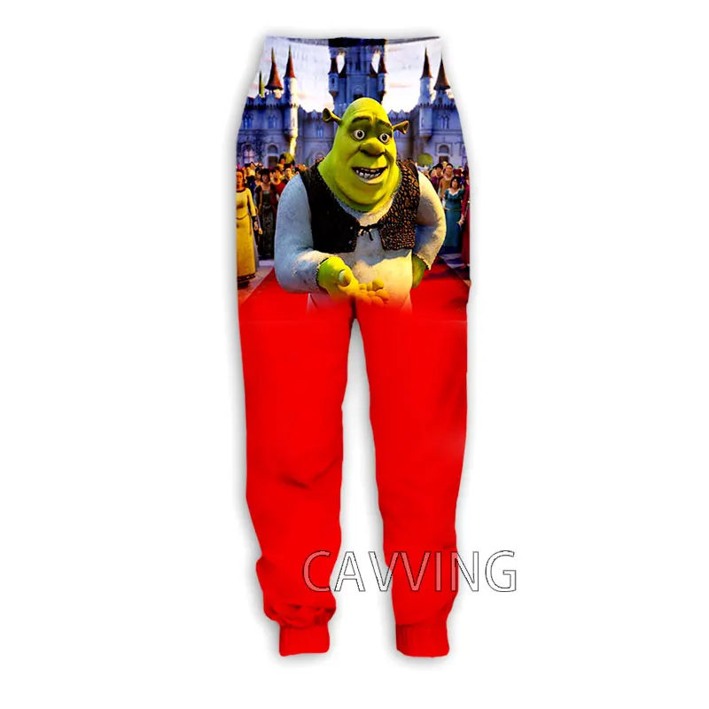 Новые модные повседневные брюки с 3D принтом Шрек, спортивные тренировочные брюки, прямые брюки, спортивные брюки, брюки для бега