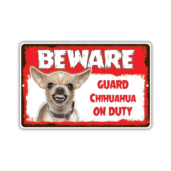 Beware Guard Chihuahua Dog On Duty Novelty Aluminum Metal Sign 8x12 Inch Metal Painting Metal Poster Metal Plaque 20x30cm Poster
Beware Guard Chihuahua Dog On Duty Novelty Aluminum Metal Sign 8x12 Inch Metal Painting Metal Poster Metal Plaque 20x30cm Poster