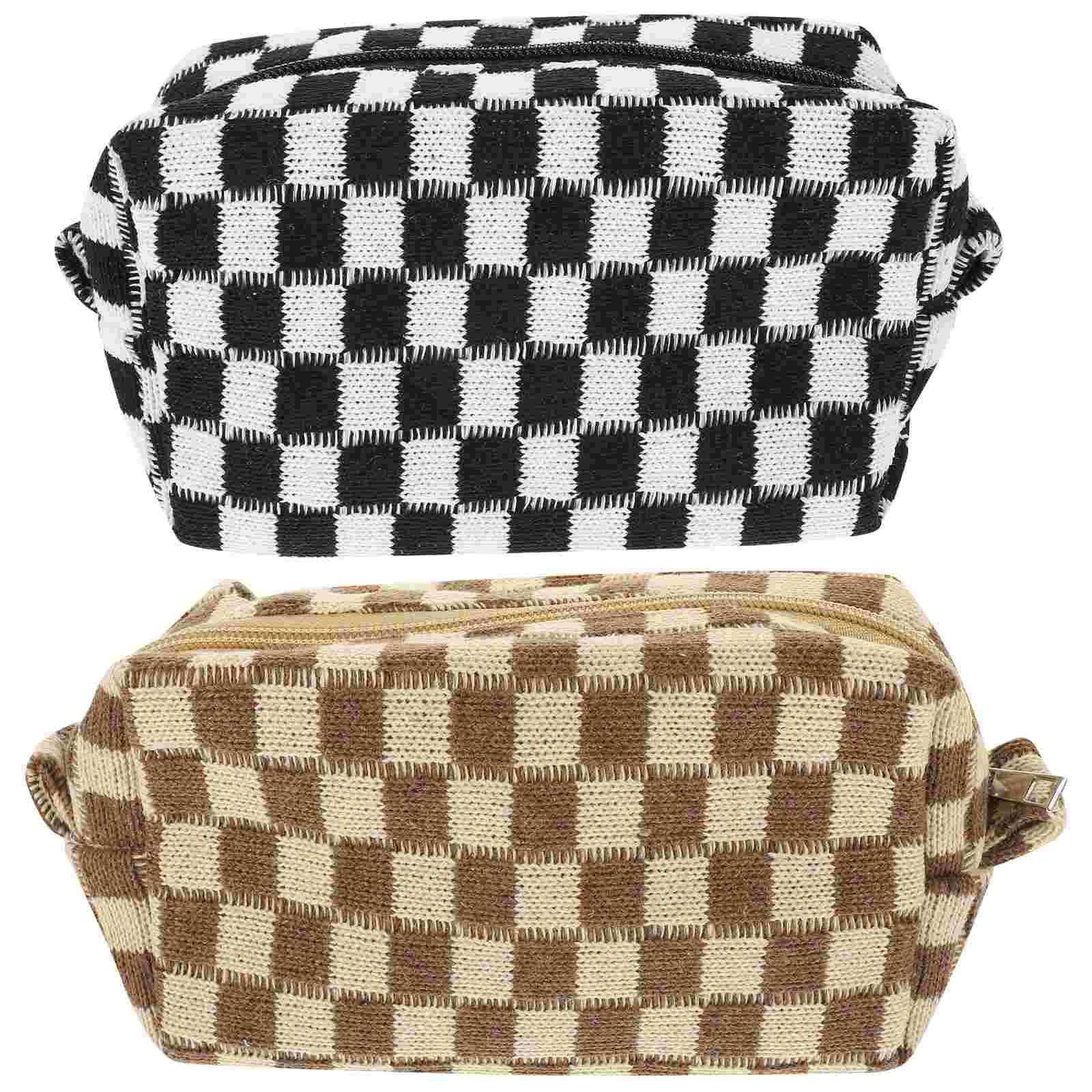 2 Pcs Makeup Bag Travel Toiletry Plaid Bags Checkered Pouch Cosmetics Pencil Case Traveling
2 Pcs Makeup Bag Travel Toiletry Plaid Bags Checkered Pouch Cosmetics Pencil Case Traveling