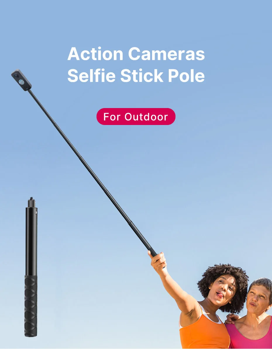 

1.1m/43.3in Metal Invisible Extended Edition Selfie Stick Scalable Monopod for Insta360 X2 X3 Accessories For GoPro Stick Tripod