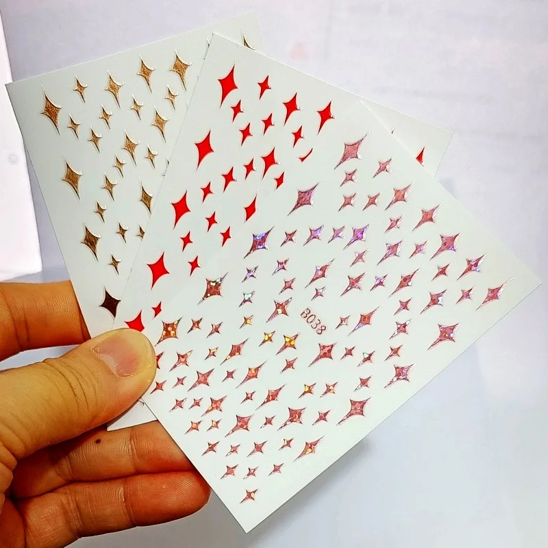 1PCS Star Light 3D Nail Stickers Four Point Sparkling Star Nail Sticker Decal Laser White Black Shining Design Adhesive Nail Art
1PCS Star Light 3D Nail Stickers Four Point Sparkling Star Nail Sticker Decal Laser White Black Shining Design Adhesive Nail Art