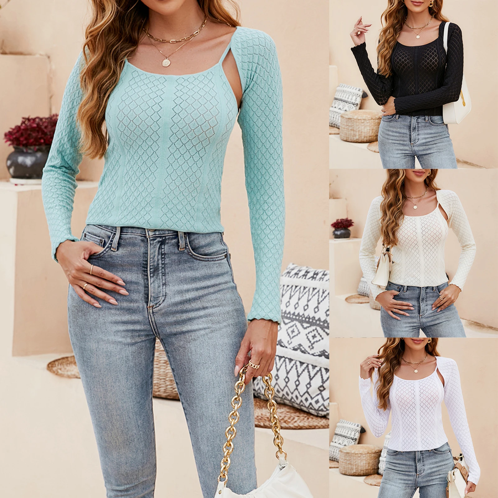 Korean Women Shawl Vest 2023 Casual Loose Y2k Women's Top Long Sleeve Crew Neck Knitted Pullovers
Korean Women Shawl Vest 2023 Casual Loose Y2k Women's Top Long Sleeve Crew Neck Knitted Pullovers