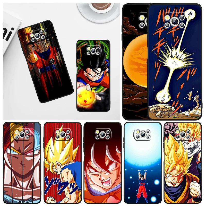 

Goku Dragon Ball star For Xiaomi Civi Mi Poco X3 NFC F3 GT M4 M3 M2 X2 F2 Pro C3 F1 Silicone Shell Capa Black Phone Case