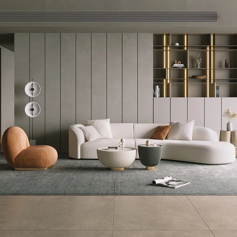Light luxury Italian modern sofa curved minimalist style Hong Kong-style model house designer net red living room furniture
Light luxury Italian modern sofa curved minimalist style Hong Kong-style model house designer net red living room furniture