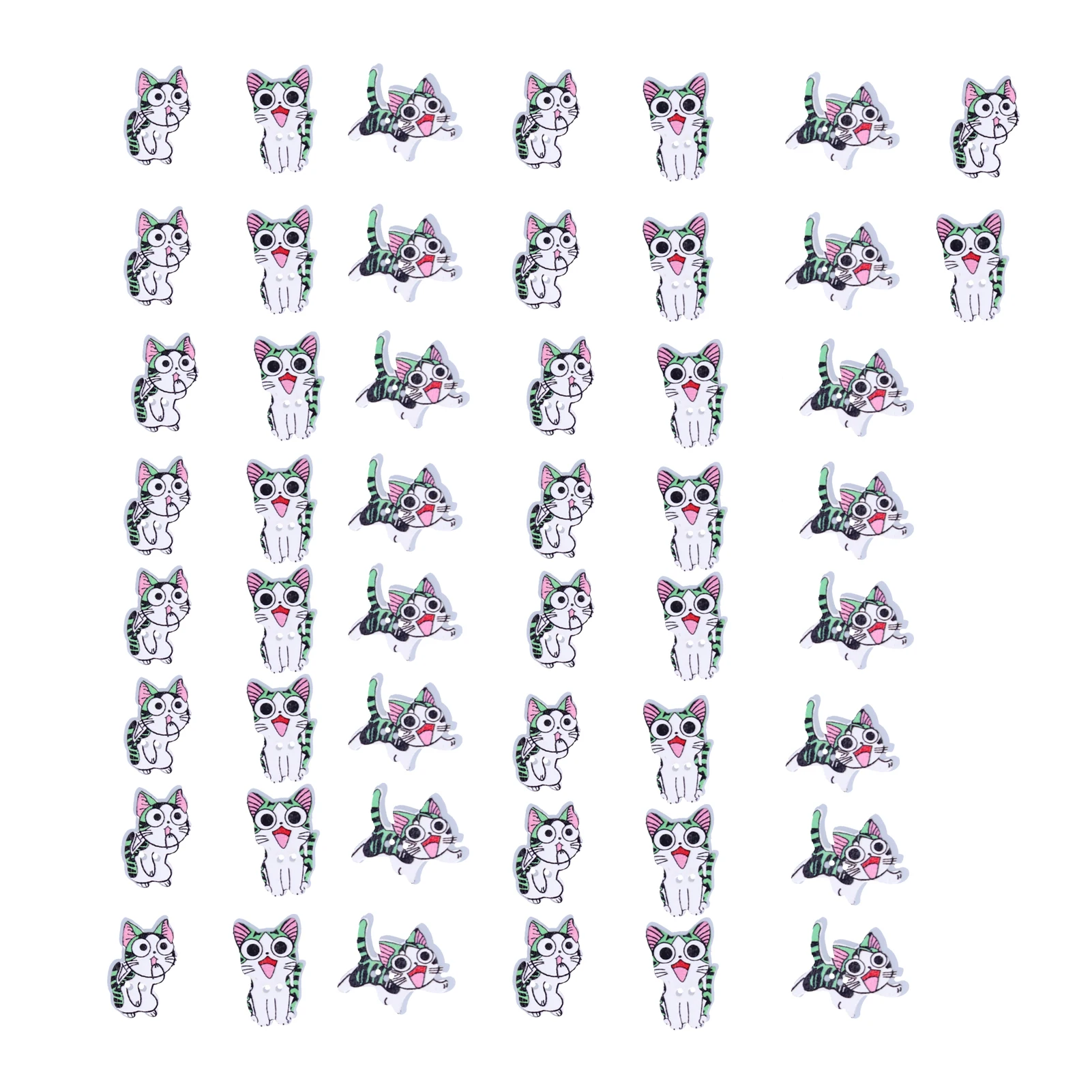 50pcs Wooden Buttons Cartoon Cute Cat Shape Buttons for Hand‑made Sewing Decoration
50pcs Wooden Buttons Cartoon Cute Cat Shape Buttons for Hand‑made Sewing Decoration