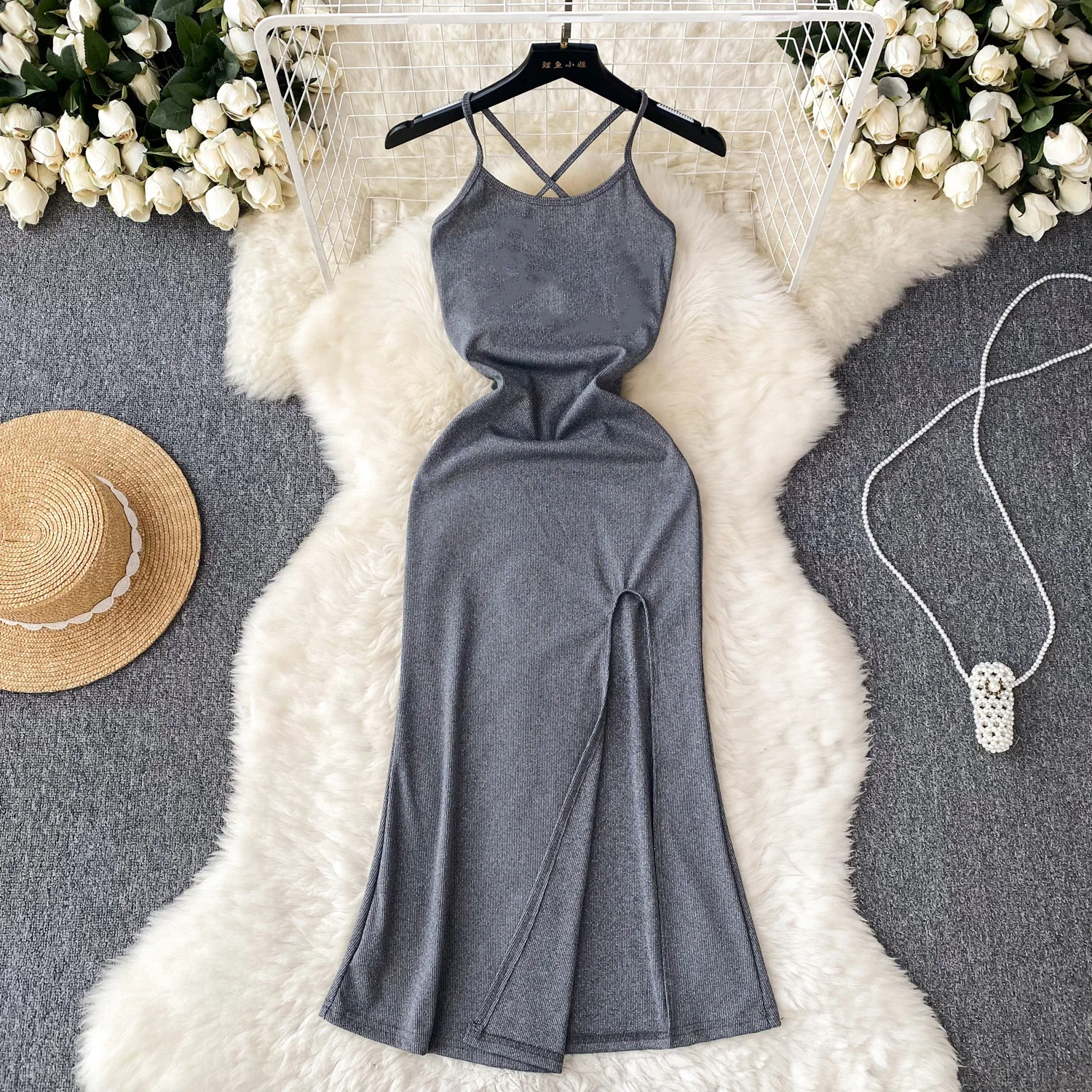 Sexy Sleeveless Elastic Knit Bodycon Split Dress Chic French Fashion Backless Bandage Party Sundress Women Elegant Slim Vestidos
Sexy Sleeveless Elastic Knit Bodycon Split Dress Chic French Fashion Backless Bandage Party Sundress Women Elegant Slim Vestidos