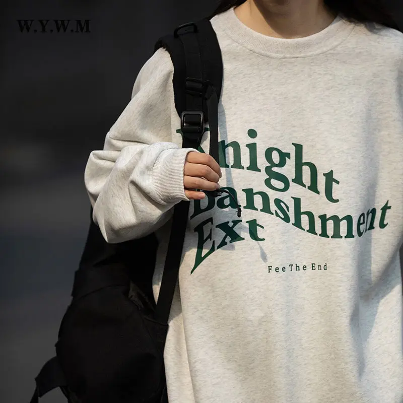 WYWM Autumn Sweatshirts Women Streetwear Korean Letter Print Hoodie Warm Female Pullover Loose Oversized Sportwear Top
WYWM Autumn Sweatshirts Women Streetwear Korean Letter Print Hoodie Warm Female Pullover Loose Oversized Sportwear Top