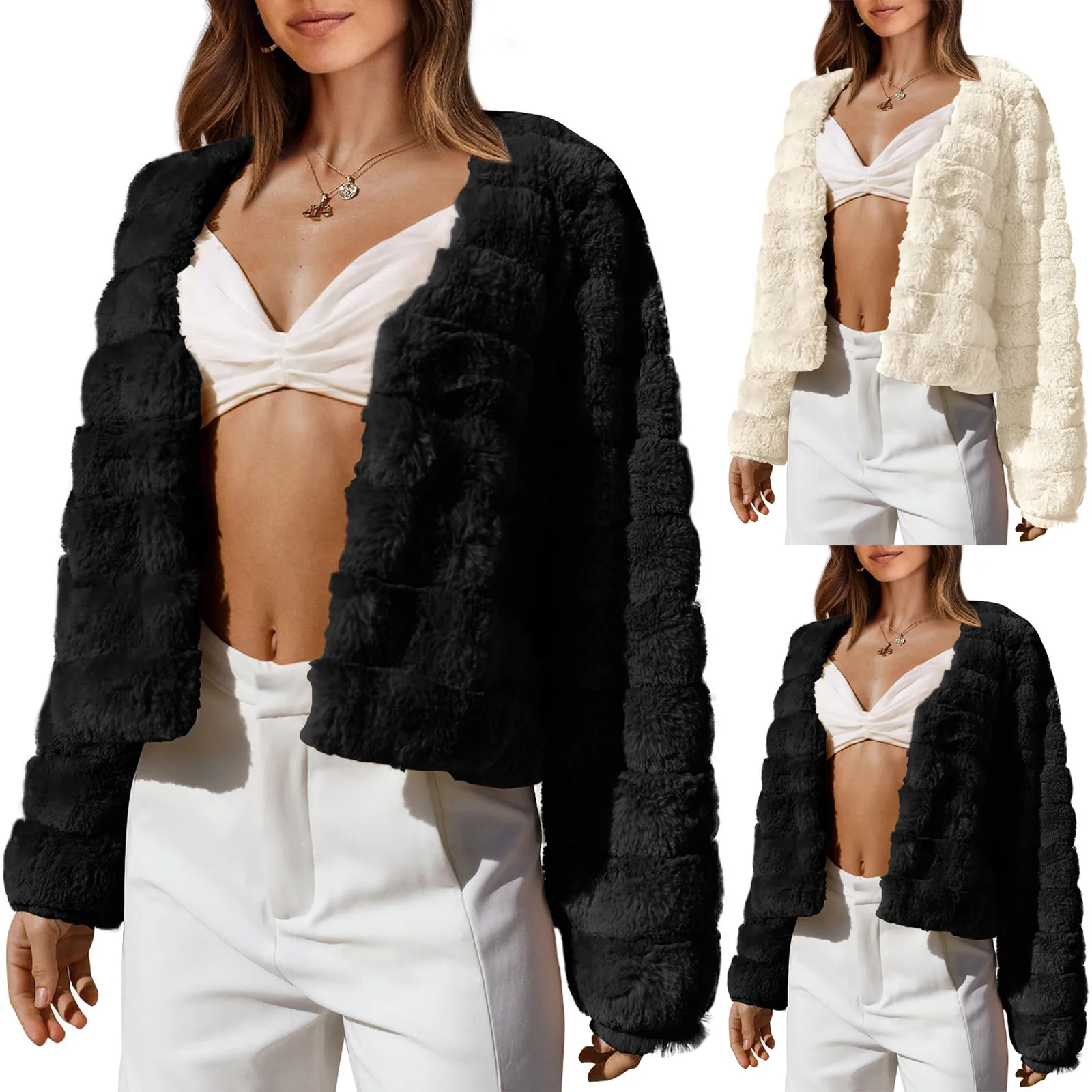Zipper Jacket for Girls Women's Faux Cropped Jacket Fall Winter Fashion Soft Long Sleeve Open Front Fluffy Short Coat Outerwear
Zipper Jacket for Girls Women's Faux Cropped Jacket Fall Winter Fashion Soft Long Sleeve Open Front Fluffy Short Coat Outerwear