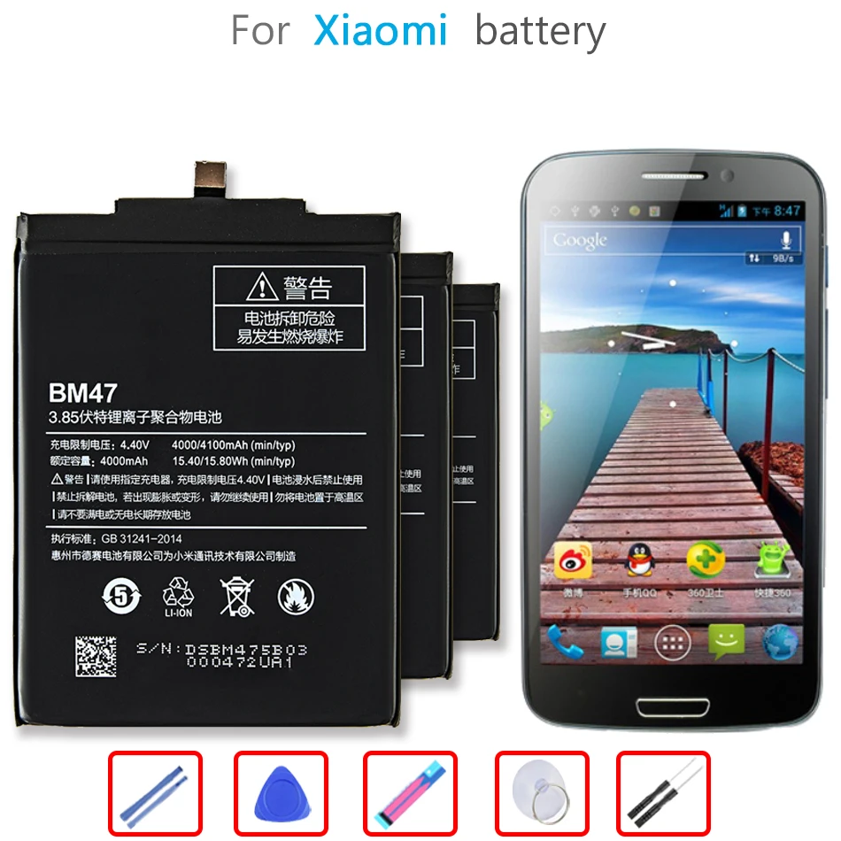 For Xiao mi BM47 Battery for Xiaomi Redmi 3 3S 3X 3 Pro Redmi 4X Hongmi 3 S 4 X BM 47 for Redmi3 Redmi3S 4000mAh with freeTools
For Xiao mi BM47 Battery for Xiaomi Redmi 3 3S 3X 3 Pro Redmi 4X Hongmi 3 S 4 X BM 47 for Redmi3 Redmi3S 4000mAh with freeTools