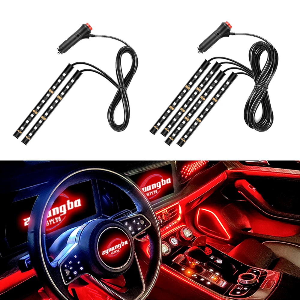 

Led Bar Car Interior Backlight Ambient Mood Foot Light With Cigarette Lighter Decorative Atmosphere Lamp Auto Accessories 12v