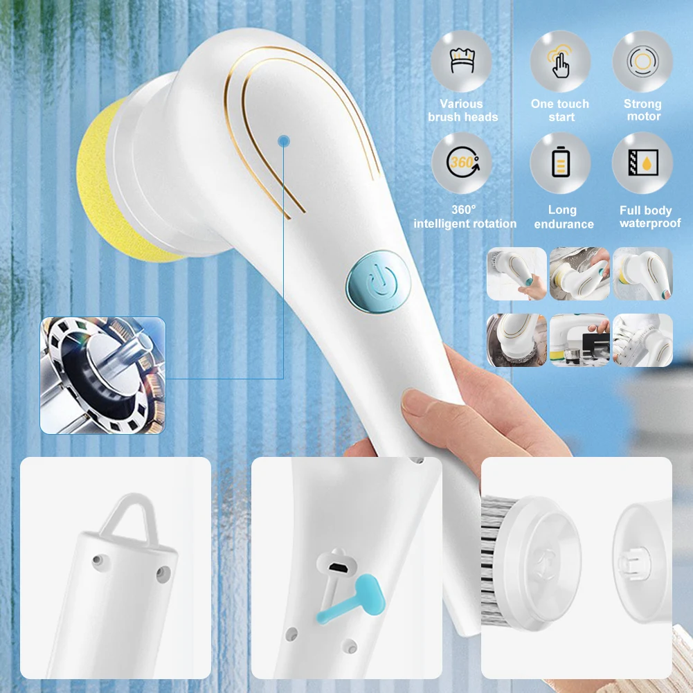 Handheld Wireless Electric Cleaning Brush Automatic Bathtub Brush Efficient Cleaning Toilet Tub Brush for Kitchen Bathroom
Handheld Wireless Electric Cleaning Brush Automatic Bathtub Brush Efficient Cleaning Toilet Tub Brush for Kitchen Bathroom