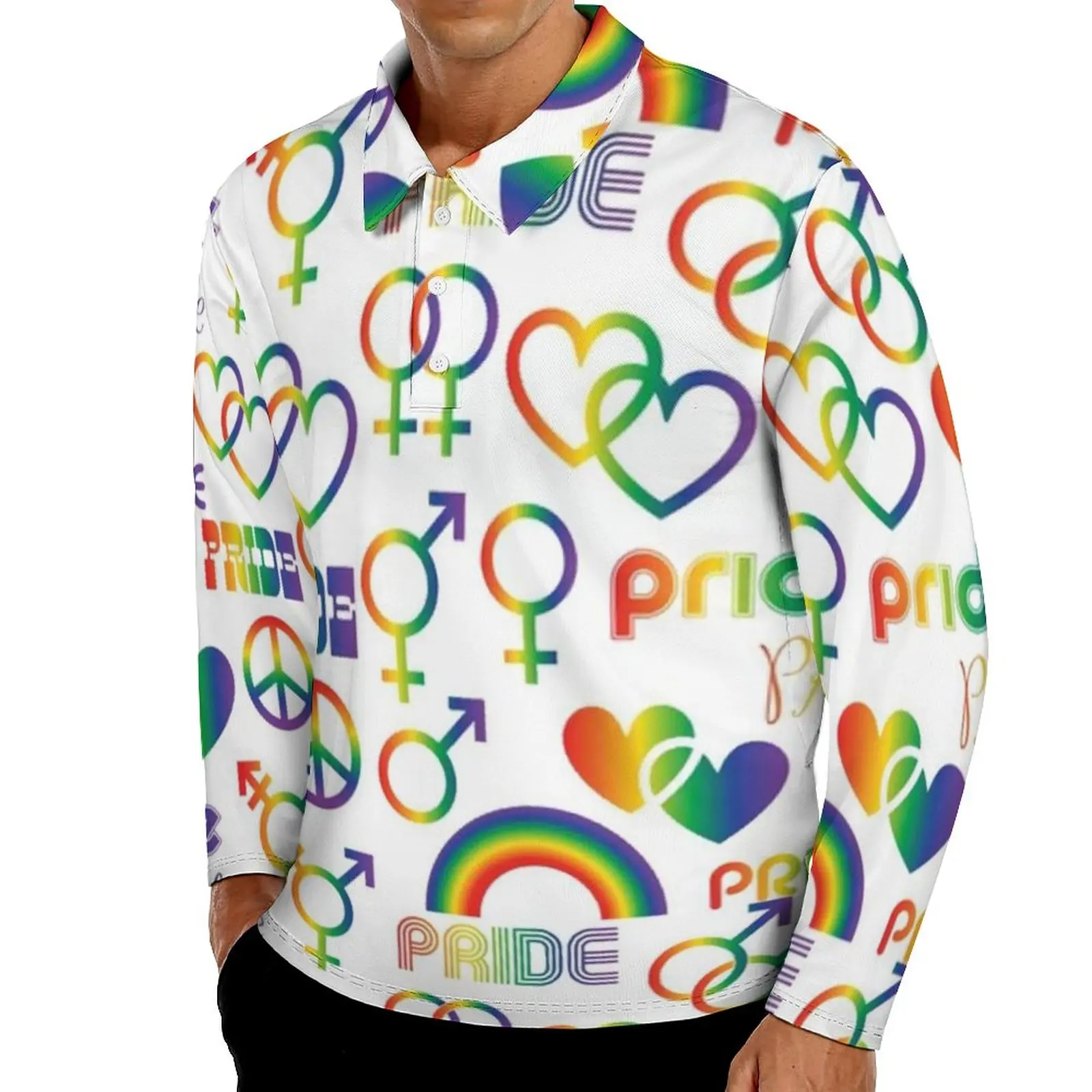 Gay Pride Polo Shirt Mens LGBT Love Casual Shirt Autumn Stylish Collar Long Sleeve Graphic Oversize T-Shirts
Gay Pride Polo Shirt Mens LGBT Love Casual Shirt Autumn Stylish Collar Long Sleeve Graphic Oversize T-Shirts