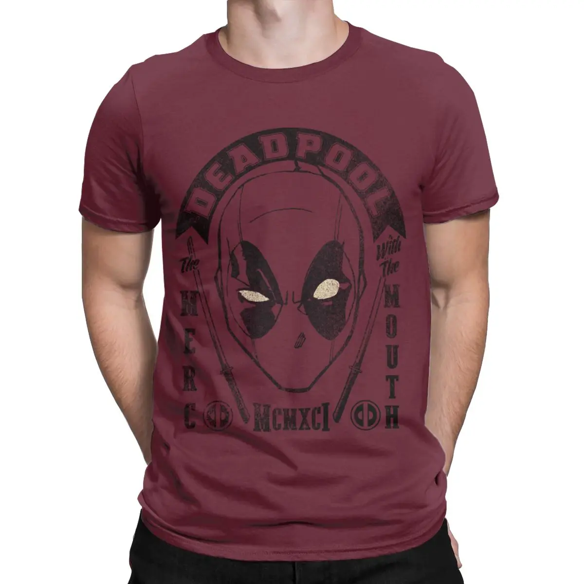 

Men Deadpool MCMXCI Disney Marvel T Shirts Cotton Clothes Unique Short Sleeve Crewneck Tee Shirt Gift Idea T-Shirts