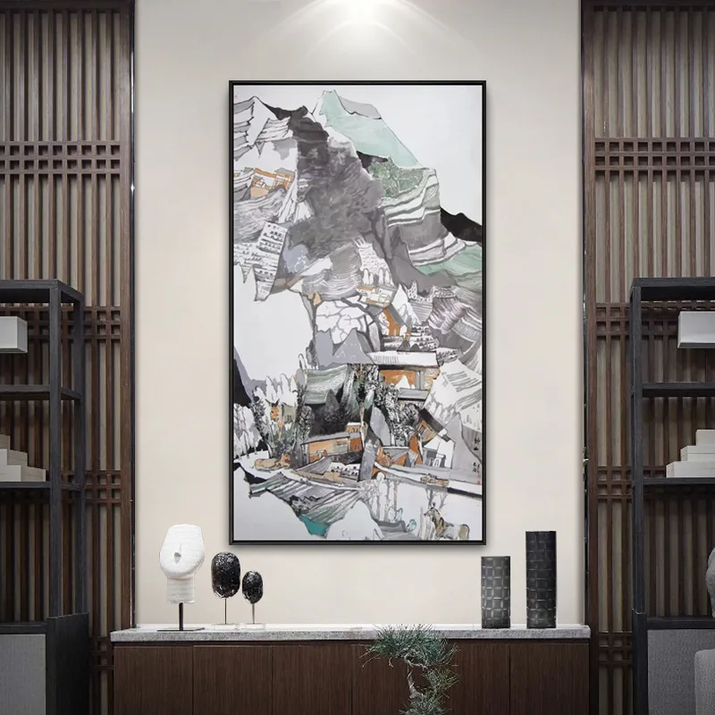 

Абстрактный пейзаж дзен, горы, Китайская печать, постер, живопись, настенное искусство, холст, картина для офиса, кабинета, гостиной, домашний декор
