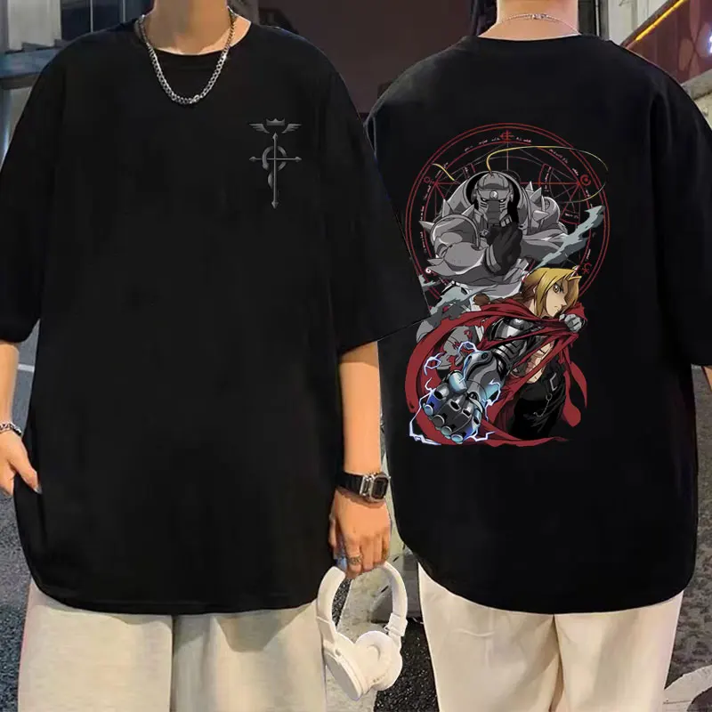 

Anime Fullmetal Alchemist Edward Elric Vintage Graphics Tshirt Men Women Manga Fashion Brand T-shirts Men's Oversized T Shirt