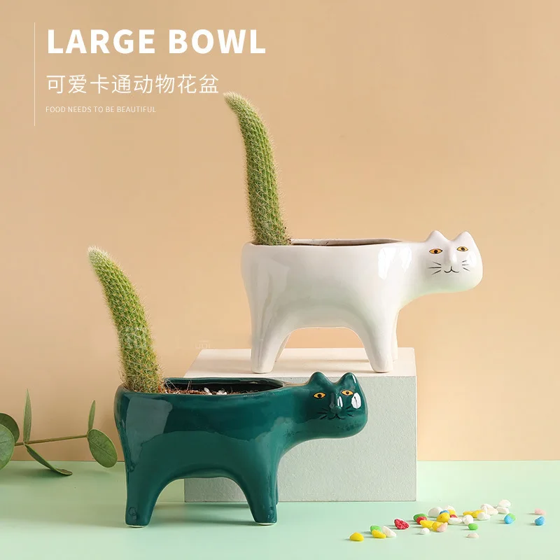 Creative Cat Shaped Flowerpot Ceramic Animal Image Cactus Plants Planter Succulent Plant Container Tabletop Ornaments Decoration
Creative Cat Shaped Flowerpot Ceramic Animal Image Cactus Plants Planter Succulent Plant Container Tabletop Ornaments Decoration