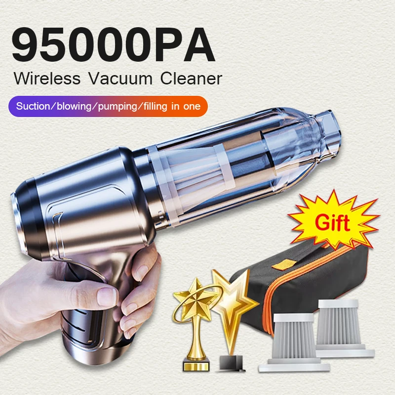 Портативный автомобильный пылесос 95000 па, Ручной беспроводной высокомощный автомобильный пылесос, домашний Автомобиль, двойного использования, автомобильные аксессуары, бытовая техника
Портативный автомобильный пылесос 95000 па, Ручной беспроводной высокомощный автомобильный пылесос, домашний Автомобиль, двойного использования, автомобильные аксессуары, бытовая техника