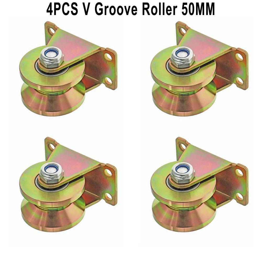 4PCS V-Groove Track Wheel Kit 50mm 45# Steel Heavy Duty Sliding Gate Roller With Bracket V-groove Rollers Gym Equipment Tools
4PCS V-Groove Track Wheel Kit 50mm 45# Steel Heavy Duty Sliding Gate Roller With Bracket V-groove Rollers Gym Equipment Tools