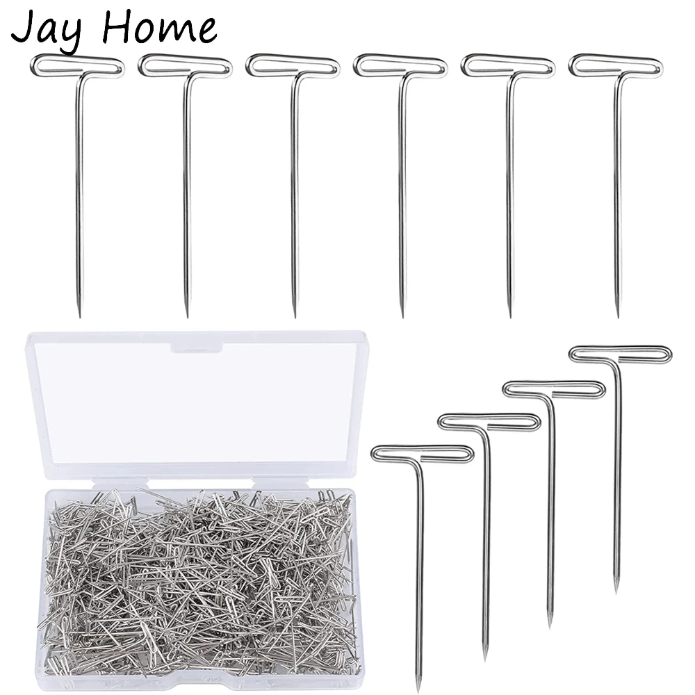

100PCS Stainless Steel T Pins Quilting Straight Pins Needles with Storage Box for Crafts Blocking Knitting Sewing Modelling