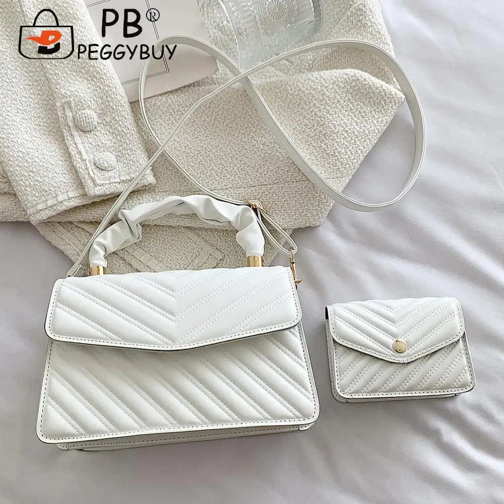 2pcs/Set Stylish PU Leather Suction Buckle Women's Handbags Fashion Solid Color Shoulder Crossbody Composite Bags Clutch Purse 
2pcs/Set Stylish PU Leather Suction Buckle Women's Handbags Fashion Solid Color Shoulder Crossbody Composite Bags Clutch Purse